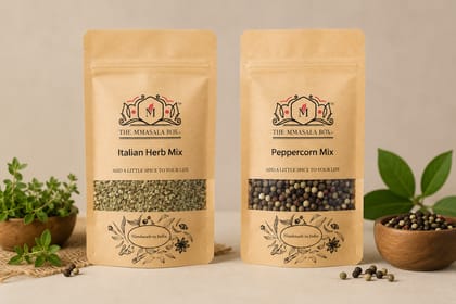 Italian Herb Mix & Peppercorn Mix Combo 100GM | Premium Seasoning | The MMasala Box Co.