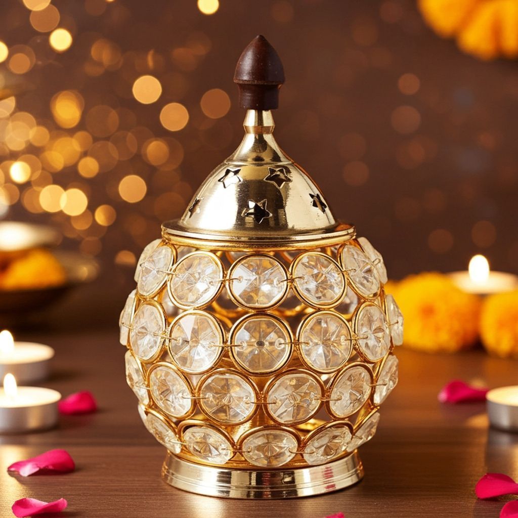 Brass Matki Crystal Deepak No. 1 (FMAS672 A)