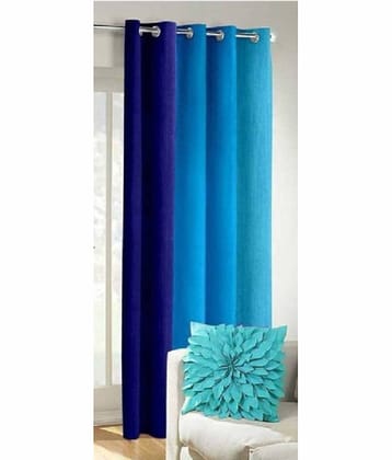 N2C Home Solid Semi-Transparent Eyelet Curtain 5 ft ( Pack of 1 ) - Teal
