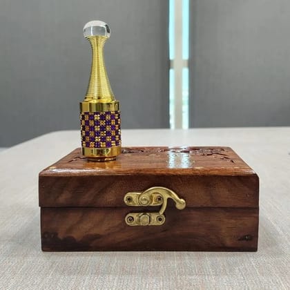 Kannauj Special Designed Bottle Roll on Chandan Attar Perfume  10Ml with Wooden Gift Box