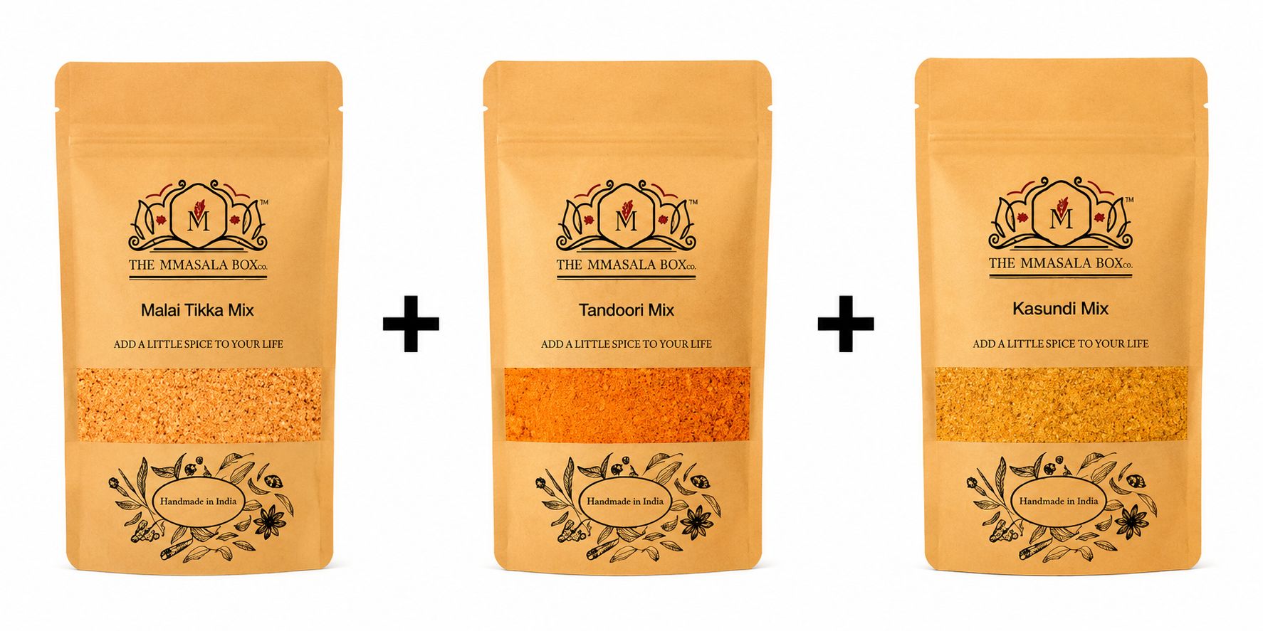 Malai Tikka, Tandoori & Kasundi Spice Mix Combo 100GM Each | Authentic Indian Masala | The MMasala Box Co.