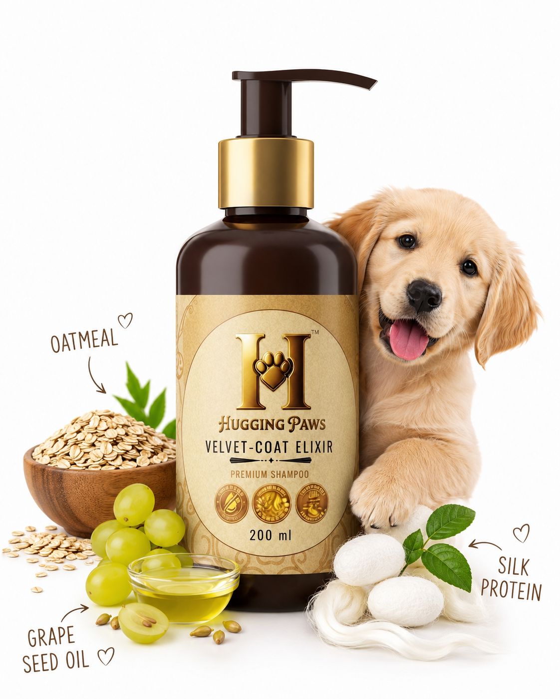 Hugging Paws Premium Pet Shampoo for Dogs & Cats| Anti-itch and shiny coat pet shampoo
