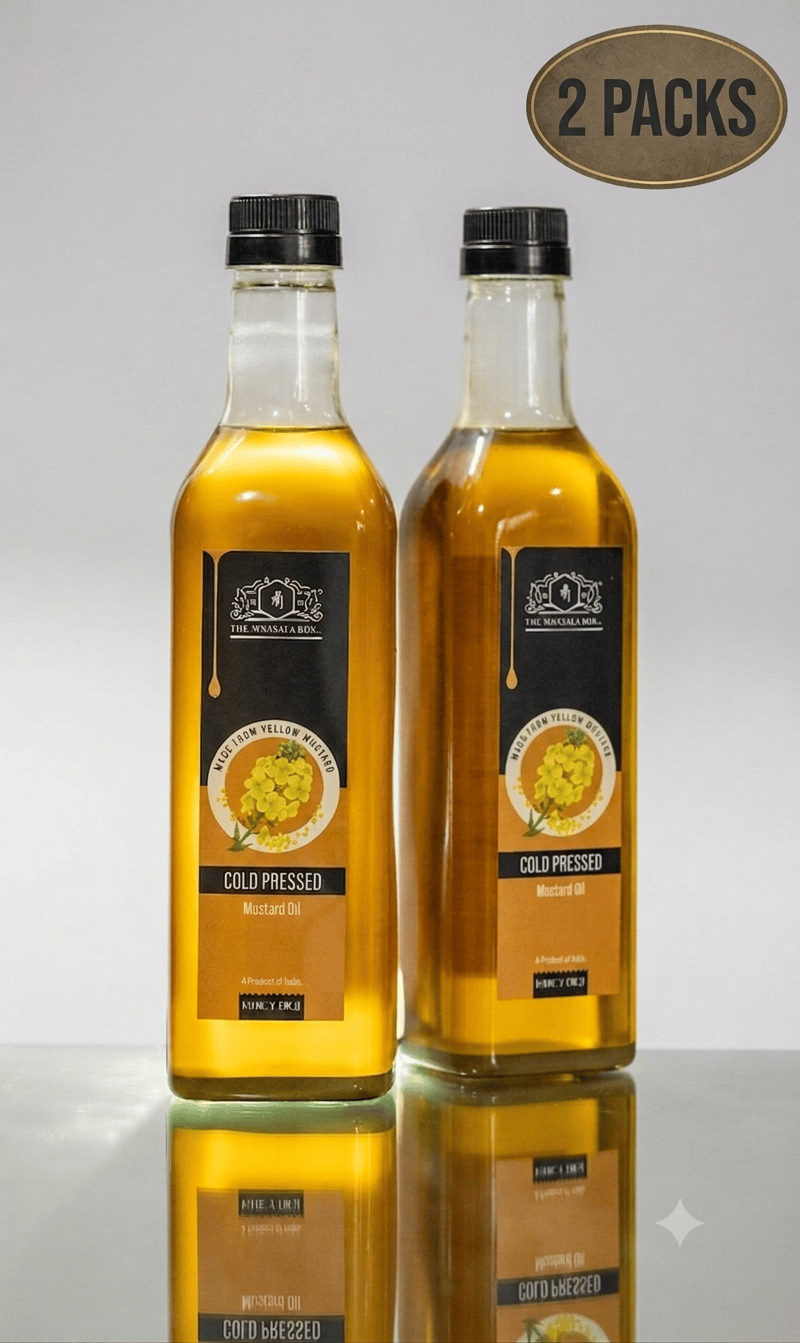 Cold Pressed Yellow Mustard Oil 2 Litre Combo | Pure & Natural | The MMasala Box Co.