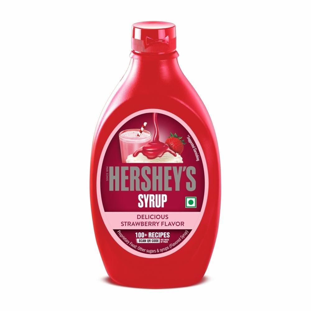 HERSHEY'S Strawberry Flavored Syrup | Delicious Strawberry Flavor | 200 G Bottle, Liquid