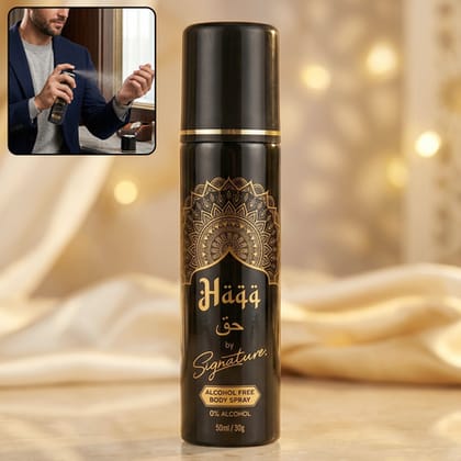  Signature Alcohol Free, Haqq Free Body Spray (1 Pc 50 Ml)-Premium Fragrance, Perfume, Body spray, grooming essentials, Pre Shave, After shave use, Brother gifting idea\, travel essential-1pc