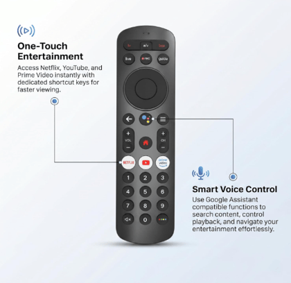 Airtel Xstream Remote Control Compatible with Airtel Set Top Box | Bluetooth IR Smart Connectivity | Without Voice Control | Circular D Pad with OK | Numeric Keypad | Live TV Record Home Button (Airtel Xstreame)