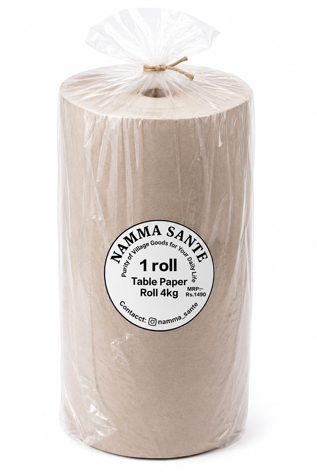 Table Paper Roll 4kg, Kraft Table Paper Roll 4kg, Disposable Table Paper Roll, Restaurant Table Paper Roll, Food Serving Paper Roll 4kg×1roll 