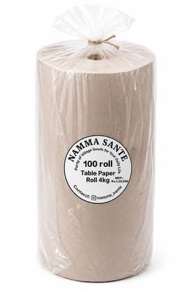 Table Paper Roll 4kg, Kraft Table Paper Roll 4kg, Disposable Table Paper Roll, Restaurant Table Paper Roll, Food Serving Paper Roll 4kg×100roll 