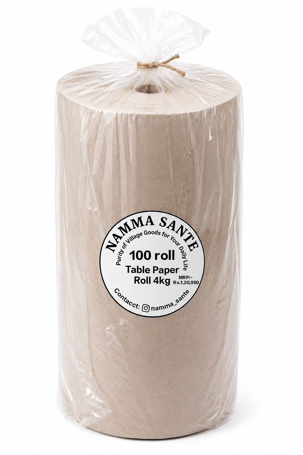 Table Paper Roll 4kg, Kraft Table Paper Roll 4kg, Disposable Table Paper Roll, Restaurant Table Paper Roll, Food Serving Paper Roll 4kg×100roll 