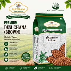 NATRAM Black  Chana/Bengal Gram/Sabut (Brown) - Unpolished Desi Chana-500Gm