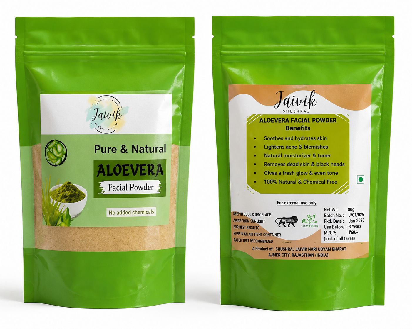 Shushraj Jaivik Aloe Vera Facial Powder