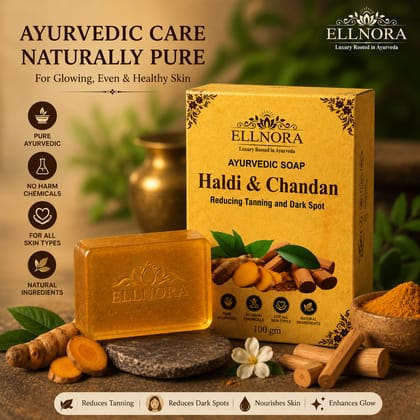 Ellnora Ayurvedic Soap Haldi & Chandan - Special offer ( Buy one Get One)