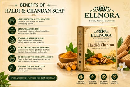 Ellnora Ayurvedic Soap Haldi & Chandan - Special offer ( Buy one Get One)