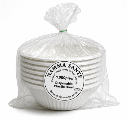 Disposable Plastic Bowl, Plastic Serving Bowl, White Disposable Bowl, Food Grade Plastic Bowl, Small Disposable Snack Bowl 1,000 Piec 