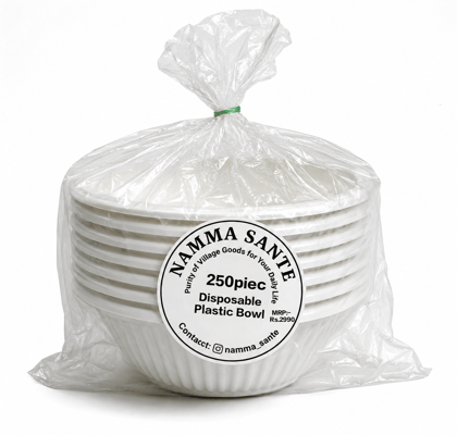 Disposable Plastic Bowl, Plastic Serving Bowl, White Disposable Bowl, Food Grade Plastic Bowl, Small Disposable Snack Bowl 250 Piec 