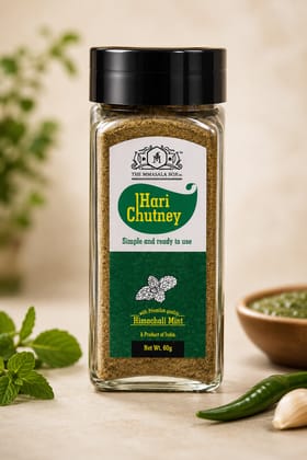 Hari Chutney (Mint Chutney Powder) 60GM | Ready-to-Use Indian Chutney | The MMasala Box Co.