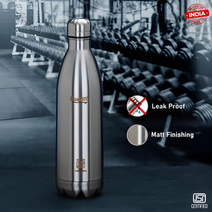 Original 1000ml Stainless Steel Water Bottle | Leak-Proof BPA-Free Reusable Metal Bottle with Carry Strap | Durable Drinking Bottle for Office, Gym, Travel & Outdoor Use