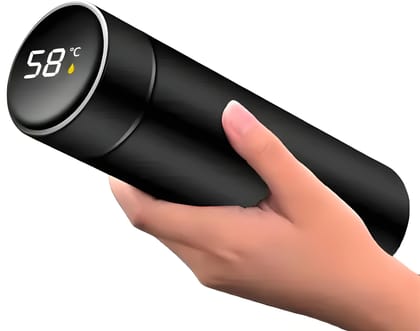 500ml Smart Vacuum Flask with LED Temperature Display | Stainless Steel Thermos Bottle | Leak Proof Insulated Water Bottle | Hot & Cold Flask