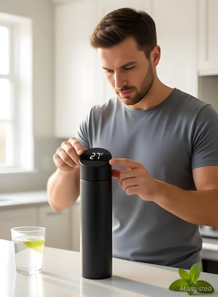 500ml Smart Vacuum Flask with LED Temperature Display | Stainless Steel Thermos Bottle | Leak Proof Insulated Water Bottle | Hot & Cold Flask