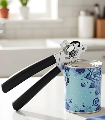 Heavy Duty Stainless Steel Can Opener | Manual Tin Can Opener with Ergonomic Grip | Multifunction Bottle & Can Lid Opener (Original)