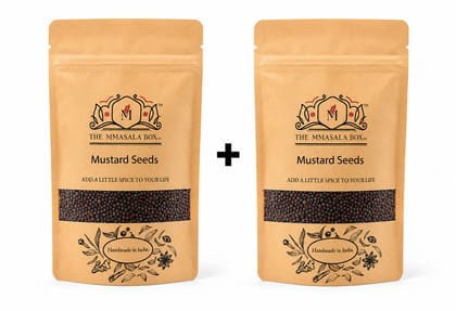 The Mmasala Box Premium Black Mustard Seeds (Rai) - Authentic Indian Spice -100gm x 2