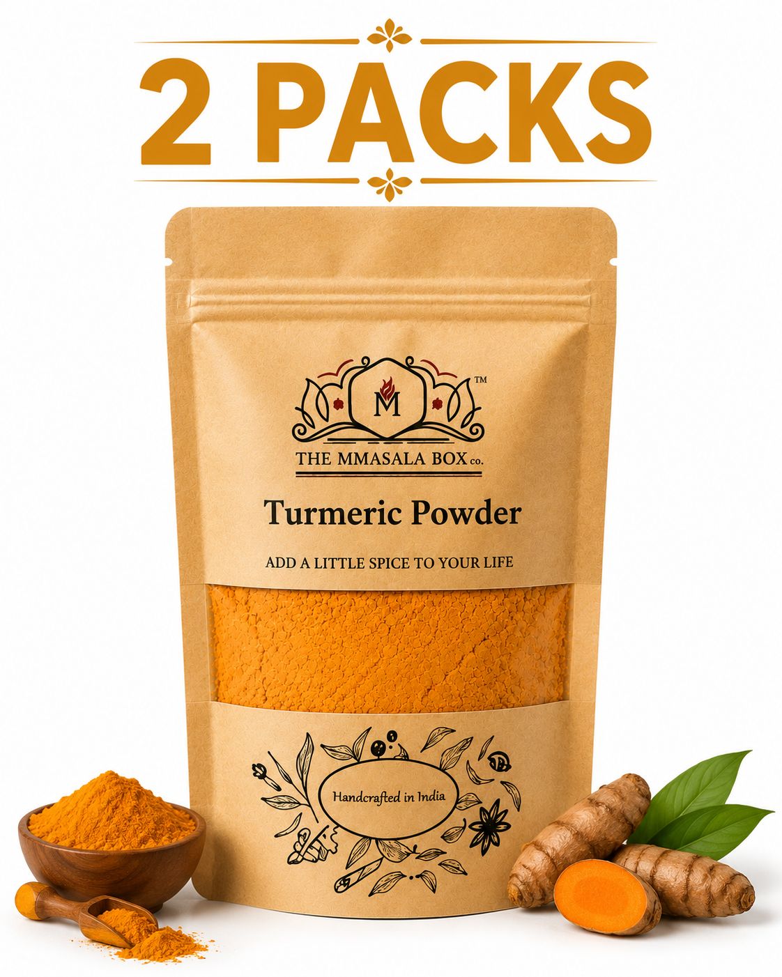 Turmeric Powder (Haldi) 100GM x 2 Pouches | Premium Indian Spice | The MMasala Box Co.
