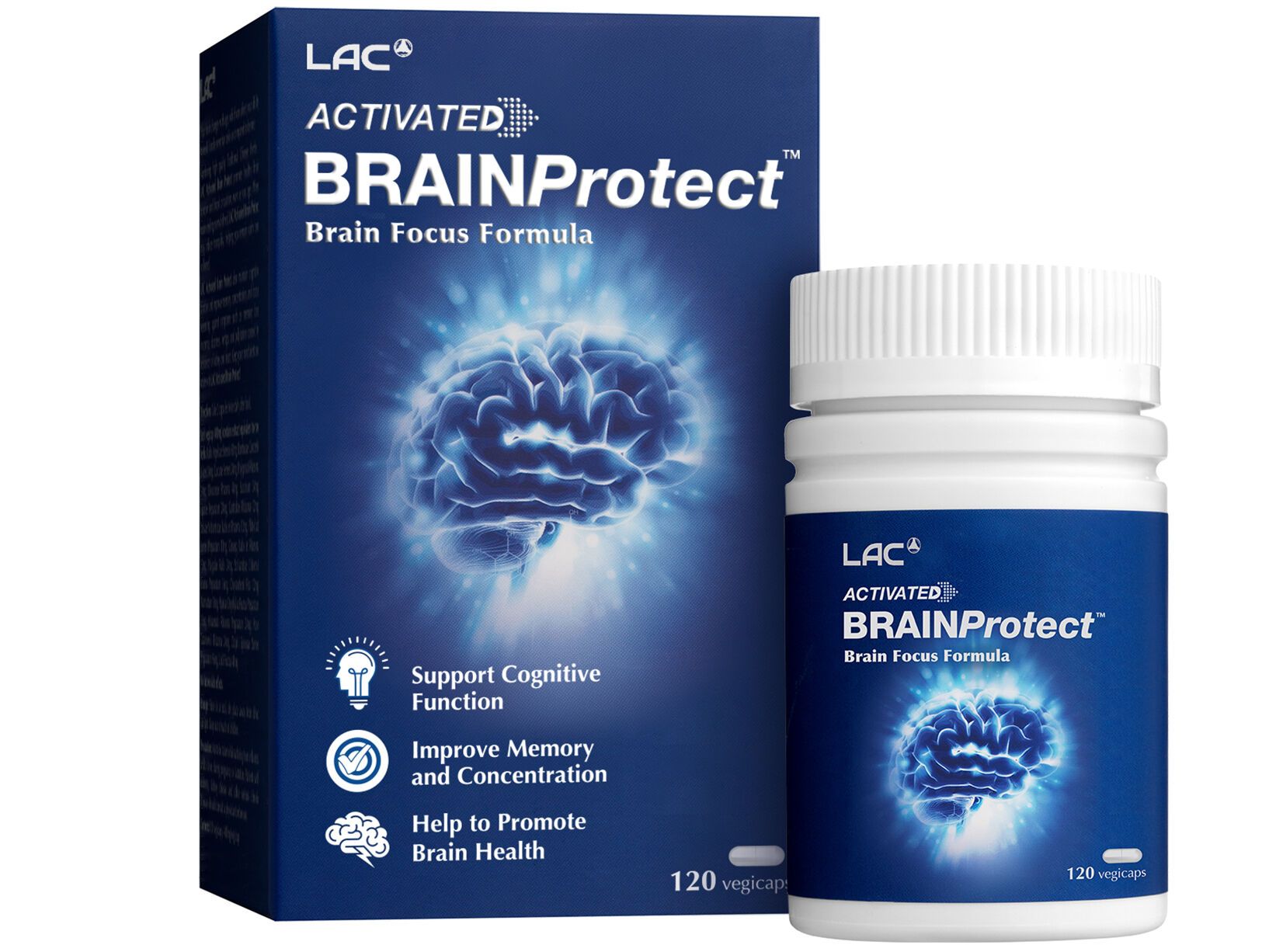 LAC Activated Brain Protect 120 Veg Capsules