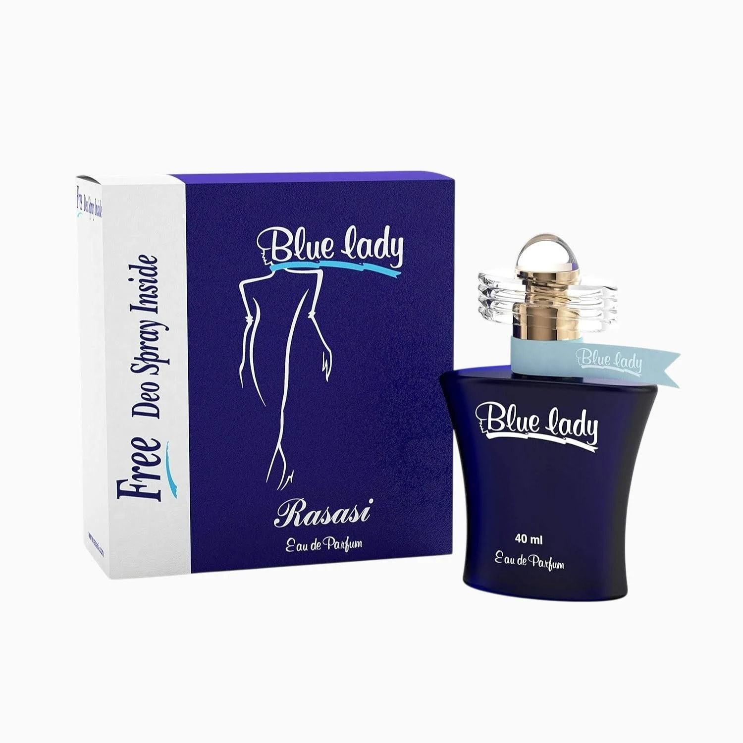 Rasasi Blue Lady Eau De Parfum 40ml With Free Deodorant Spray Long Lasting Floral Designer Perfume for Women