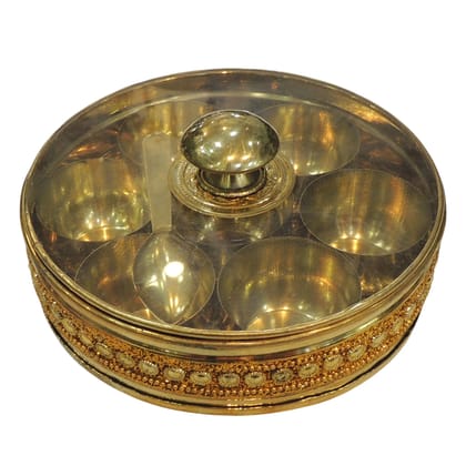 Handcrafted Brass Box | Jewelry & Storage Organizer, Height : 2 Inch (ZMAS585 X)