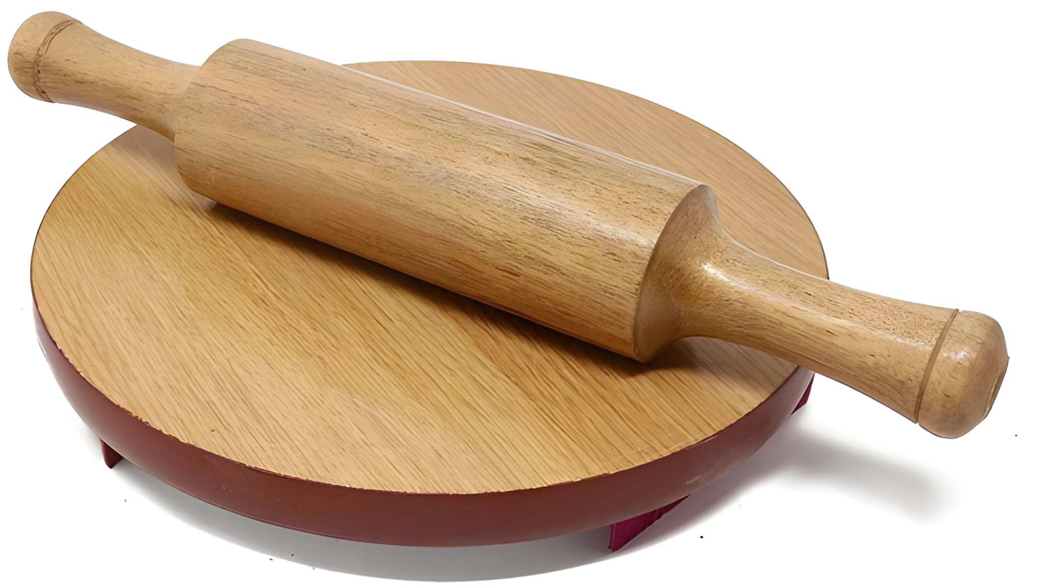 Premium Wooden Chakla Belan Set | Round Roti Making Board with Wooden Rolling Pin for Chapati, Paratha, Pizza & Dough Rolling (Original Quality)