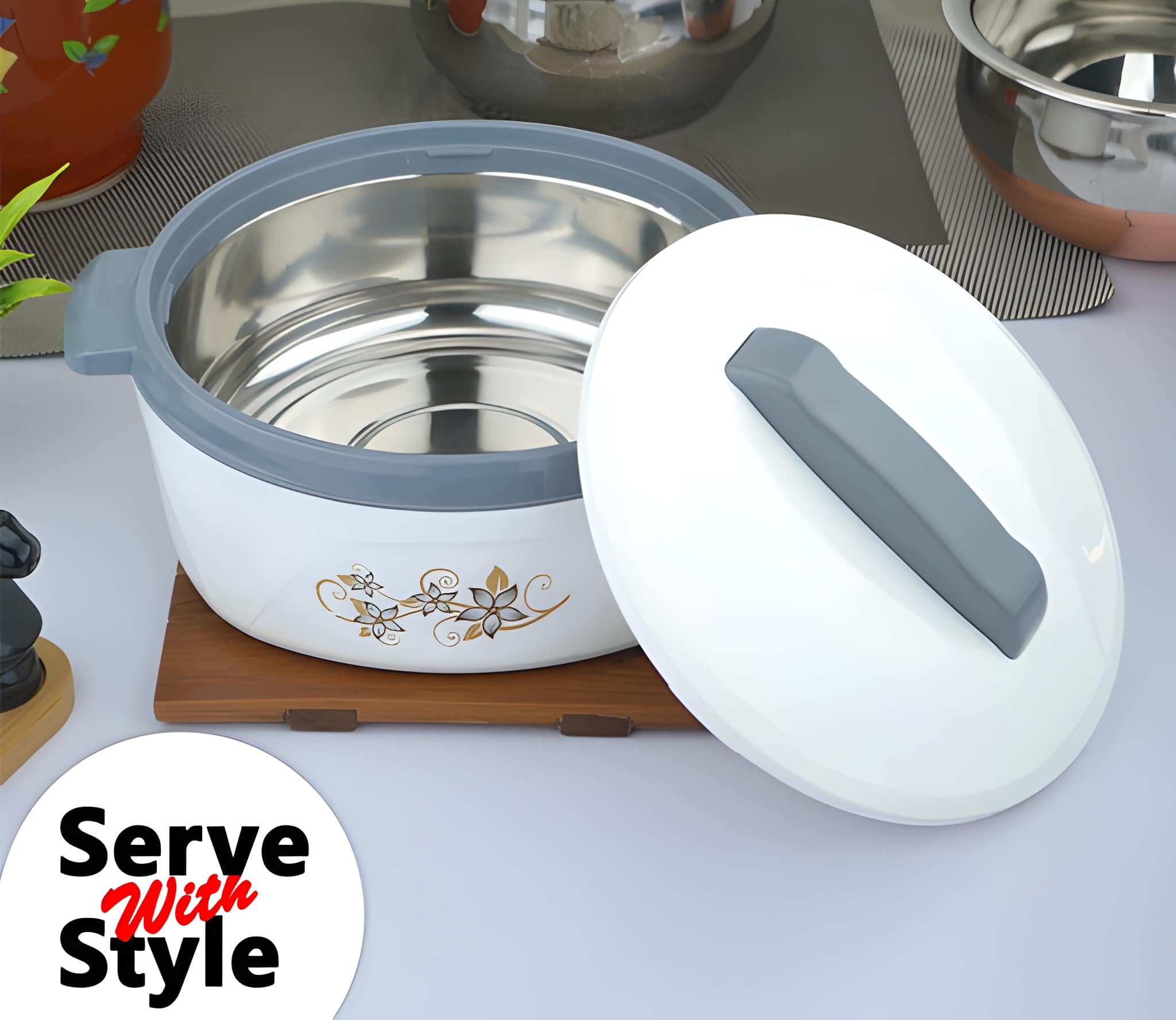 Premium Insulated Casserole Hot Pot for Roti, Chapati & Food Storage | Multipurpose Serving Casserole with Lid | Hot & Cold Food Container (Original)