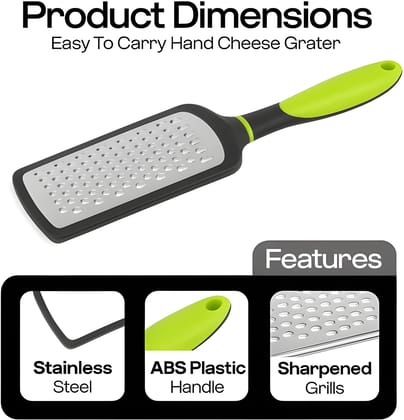 Premium Stainless Steel Handheld Kitchen Grater | Multipurpose Cheese, Ginger, Garlic, Lemon Zester, Chocolate & Vegetable Grater with Ergonomic Non-Slip Handle (Original)