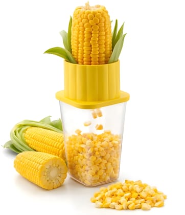 Corn Stripper Tool | Stainless Steel Corn Kernel Remover | Sweet Corn Cutter & Peeler | Manual Corn Cob Stripper with Collection Cup | Kitchen Corn Peeling Tool (Original)