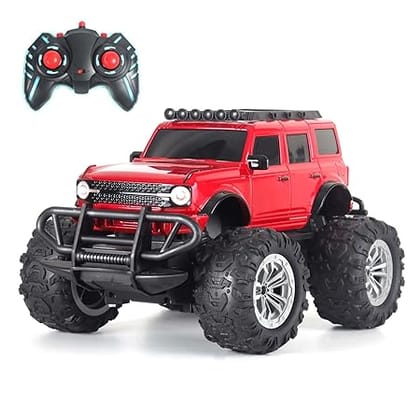Popsugar Off Roader Rechargeable Remote Control Car | RC Car Monster Truck | Made in India, Red