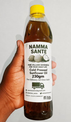 Cold Press Sunflower Oil, Cold Pressed Sunflower Oil, Wood Pressed Sunflower Oil, Virgin Sunflower Oil, Natural Sunflower Cooking Oil 230gm