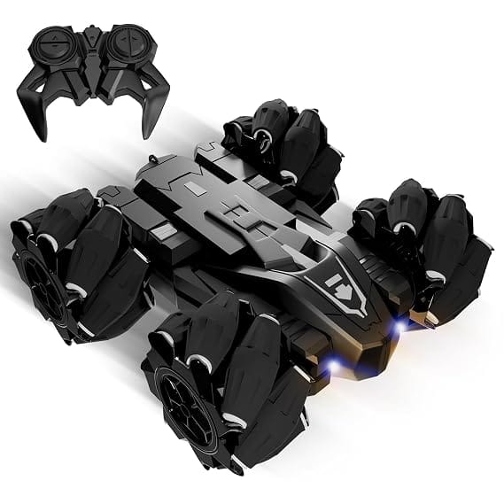 Lifelong Remote Control Drift Car Black | 4×4 Stunt with Rechargeable Battery | Double-Sided High Speed 360° Rotating Flip Action | Shockproof & BIS Approved for Kids 3–12 Yrs