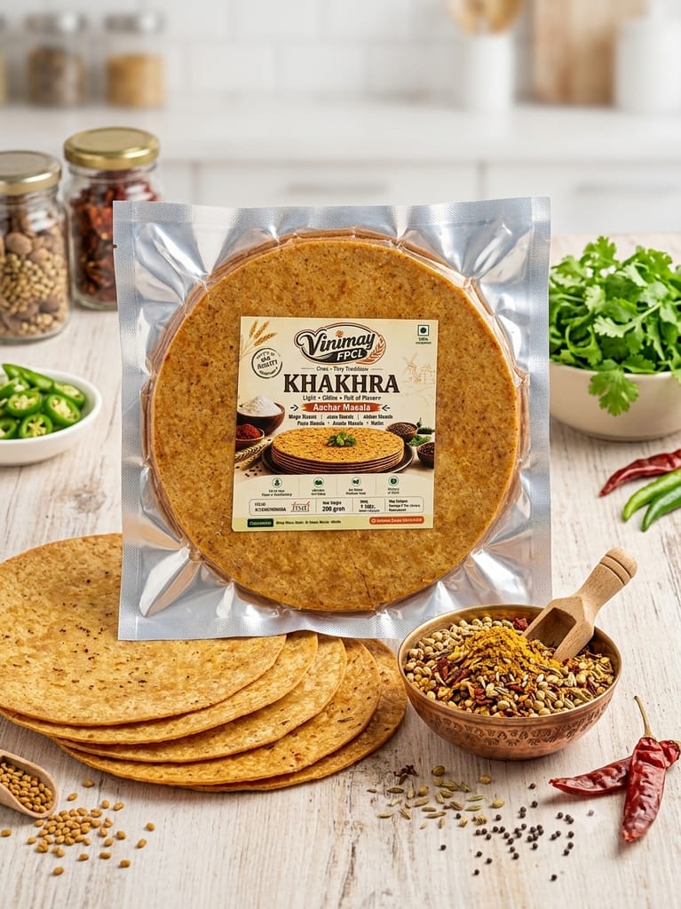 Vinimay Brand - Vacuum Pack Aachar Masala Khakhara - 200 gram