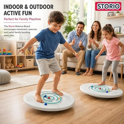 Storio Balance Board for Kids Age 5+ Years | Improves Balance, Coordination & Core Strength | Indoor & Outdoor Fitness Toy