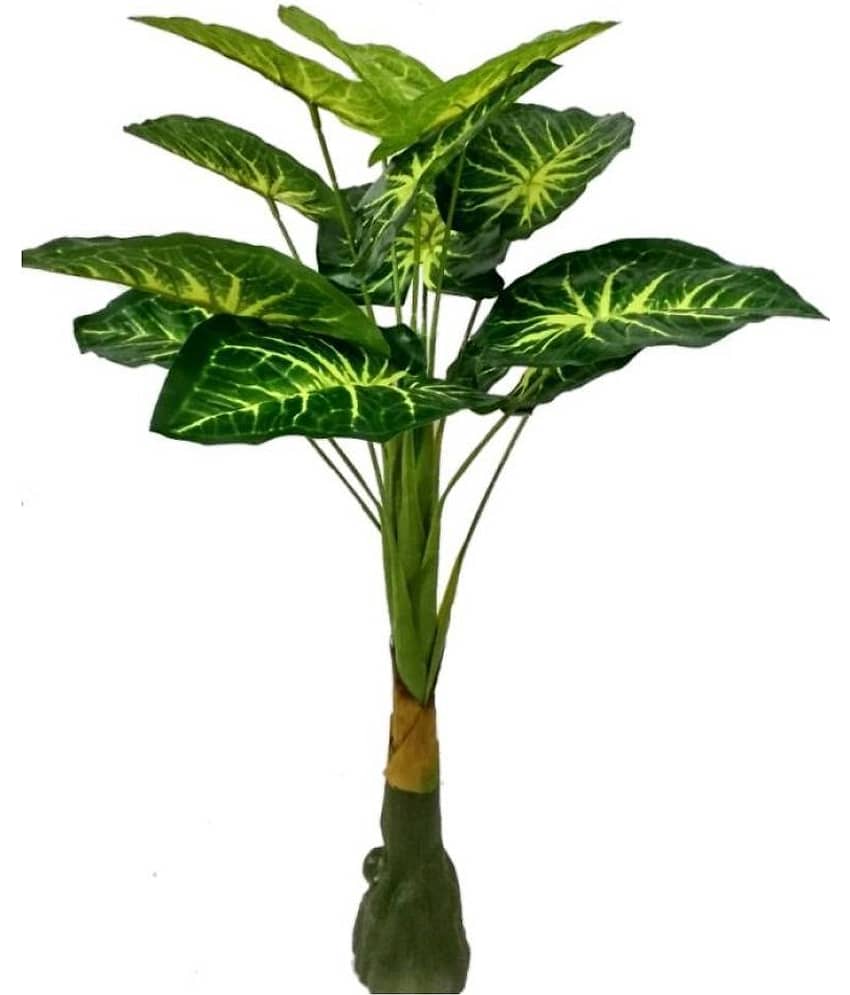 Green plant indoor Bonsai Artificial Plant with Pot Green Bonsai Plastic - Pack of 1