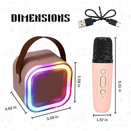 K12 Bluetooth Speaker and Microphone Combo – Powerful Sound, Wireless Connectivity, Perfect for Parties, Meetings, and More!