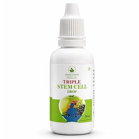 Liquid Triple Stem Cell Drop Supplement, Apple, Grape & Edelweiss Stem Cell Extract, Boost Immunity, Skin Vitality, Antioxidant & Daily Wellness Support | 30ml
