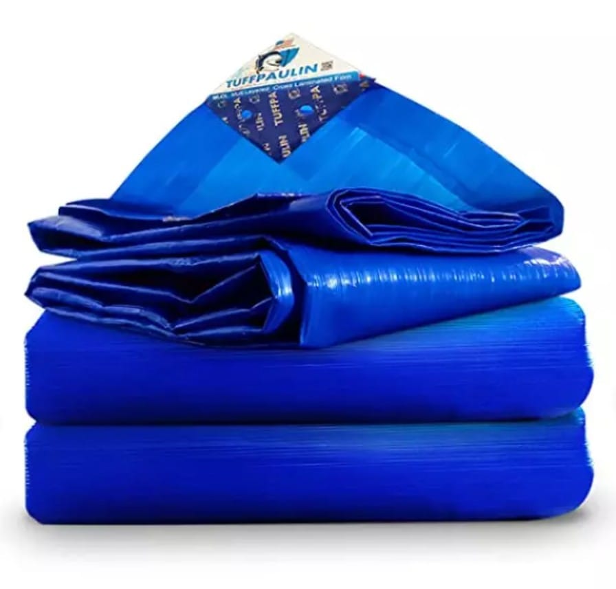 Heavy-Duty Waterproof Blue Poly Tarp with Metal Grommets (Pack of 1)