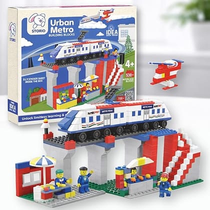 Storio 530+ Pcs Urban Metro Station Theme Building Blocks Set for Kids | DIY Construction Toy for Boys & Girls
