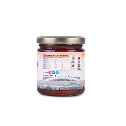 UNT Naturals Multiflora Honey 250g- Raw & Natural Honey- Pure, Unfiltered, Unprocessed Shahad- No Added Sugar- Naturally Contains Enzymes & Antioxidant- Ideal for Cooking, Baking & Daily Use