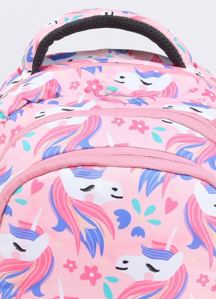 PB Pearlbags Tulip 12L Printed Backpack , 3 Compartments, Bottle Holder, Organizer, Premium Fabric, Water Resistant Anti Theft , School Bag for Boys and Girls