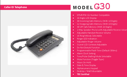 Beetel G30 Caller ID Landline Phone with Speaker Phone