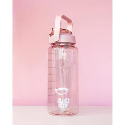 Motivational Water Bottle, Spirit GYM Gallon with Time Marker Large Capacity 2000ML, Leakproof BPA Free Fitness Sports Bottles, Shaker with Portable Wide Mouth