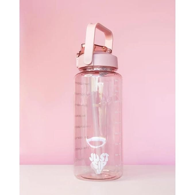 Motivational Water Bottle, Spirit GYM Gallon with Time Marker Large Capacity 2000ML, Leakproof BPA Free Fitness Sports Bottles, Shaker with Portable Wide Mouth