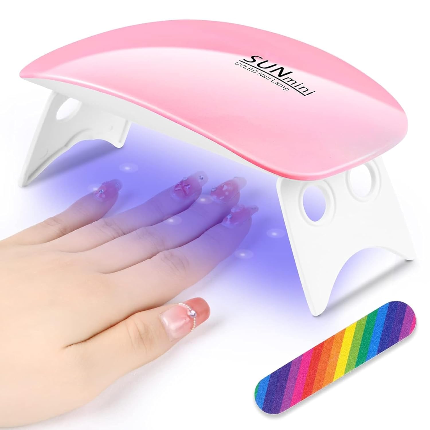 Lifeori UV Lamp LED Light USB for Resin Nail Polish Fast Curing Ultraviolet Rays Mini Dryer Machine 6 Watts Cure Portable for Nail Gel Manicure Drying Tool for Artists Professionals with Free Nail File 