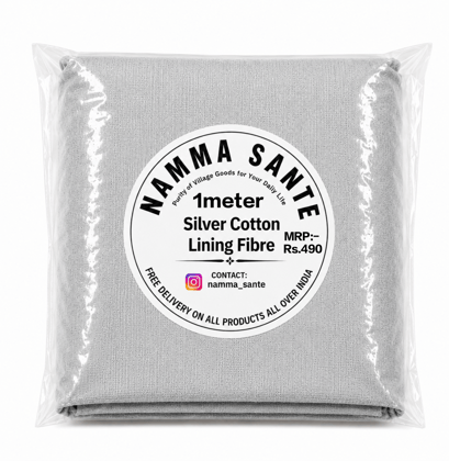 Silver Cotton Lining Fibre (Bada Panna), Silver Cotton Lining Fabric (Bada Panna), Silver Lining Cloth (Bada Panna), Soft Silver Cotton Lining (Bada Panna), Silver Garment Lining Fabric (Bada Panna)